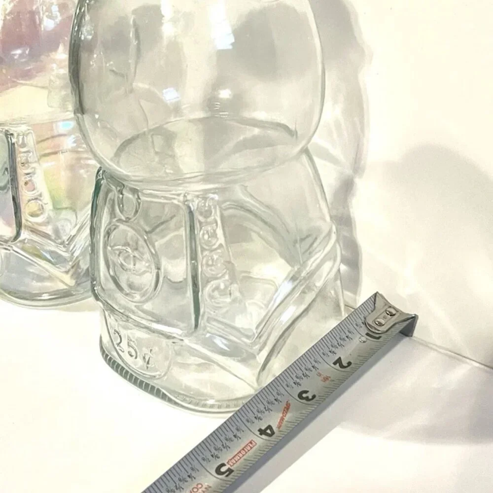 NEW Set of 2 Gumball Machine Clear Iridescent Glass Jar Storage